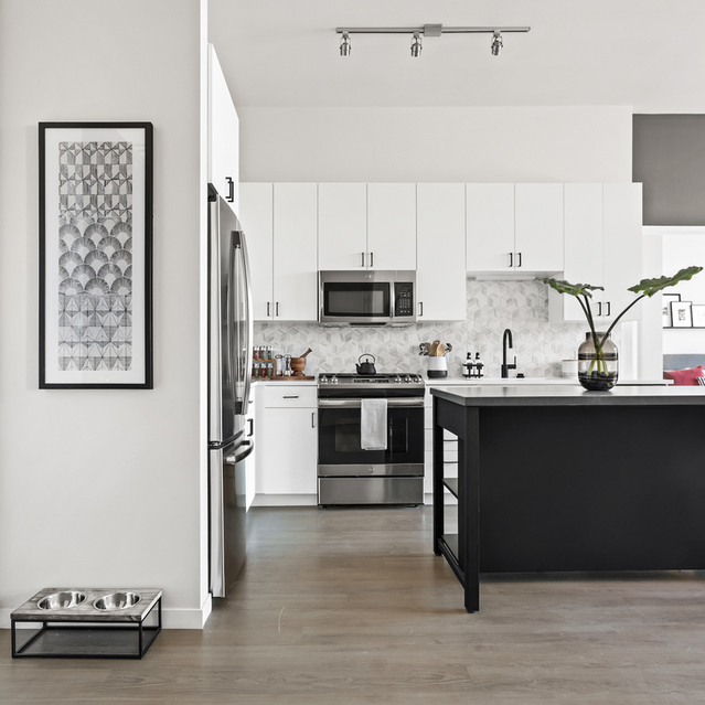 Logan Apartments - Modern Kitchen With Stainless Steel Appliances