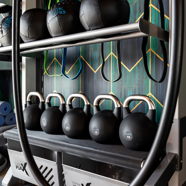 Logan Apartments - Kettlebells at the Fitness Center