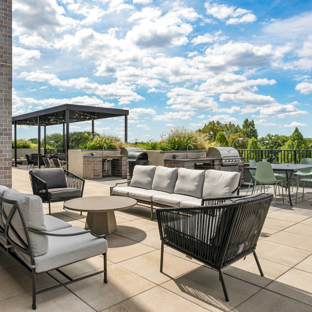 Logan Apartments - Terrace with Firepit & Patio Seating